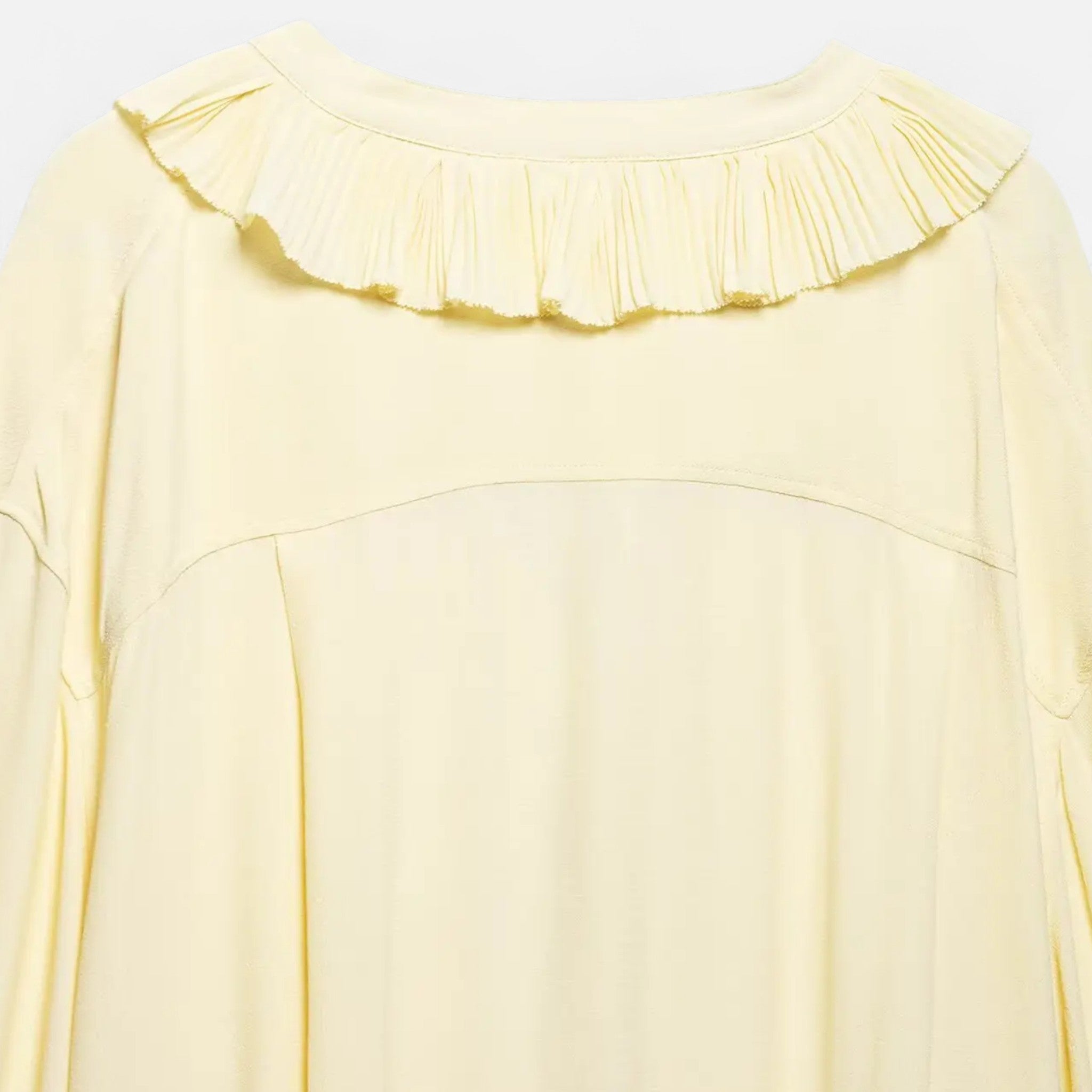 Fiventa | Women’s Ruffled Tie-Front Blouse in Marigold Yellow