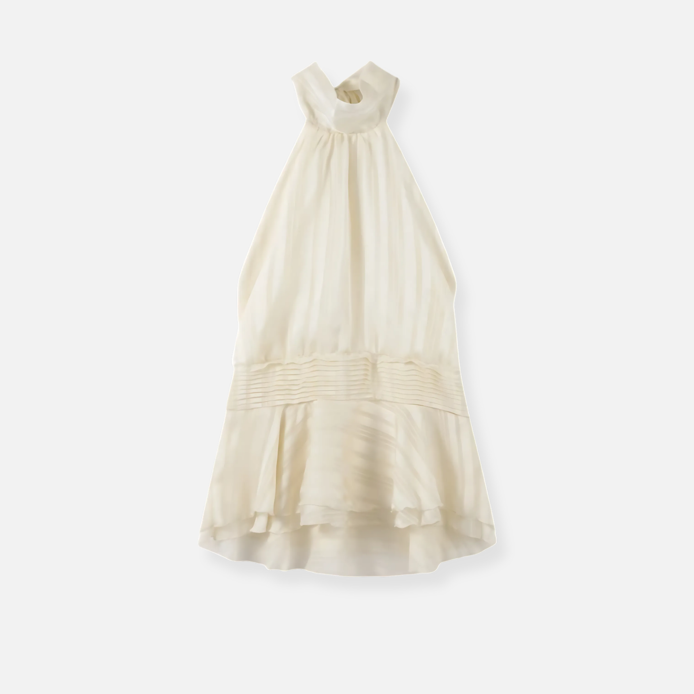 Fiventa | Women’s Backless Halter Mini Dress in Satin Drape