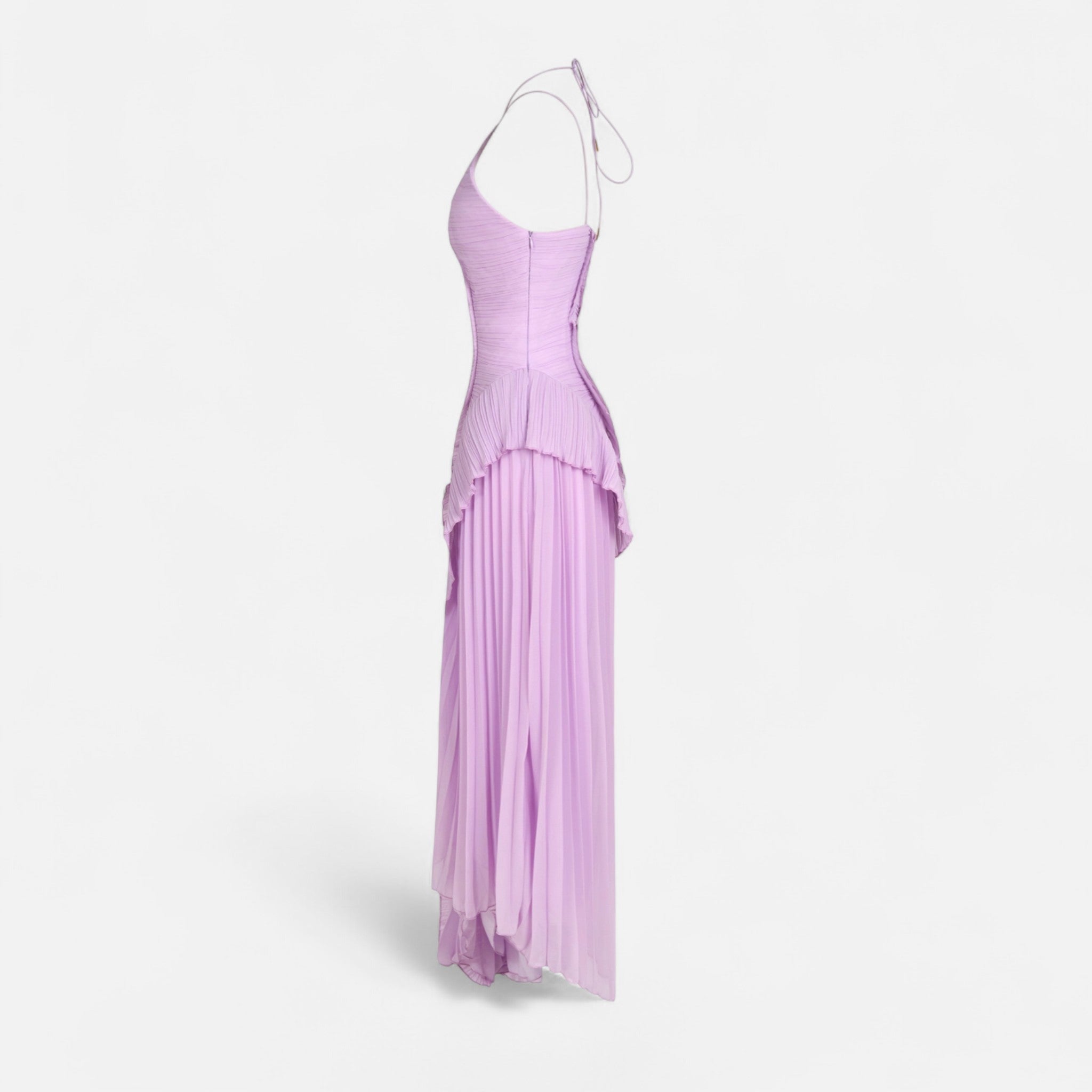Fiventa | Women’s Ruffled Chiffon Gown with Halter Neck