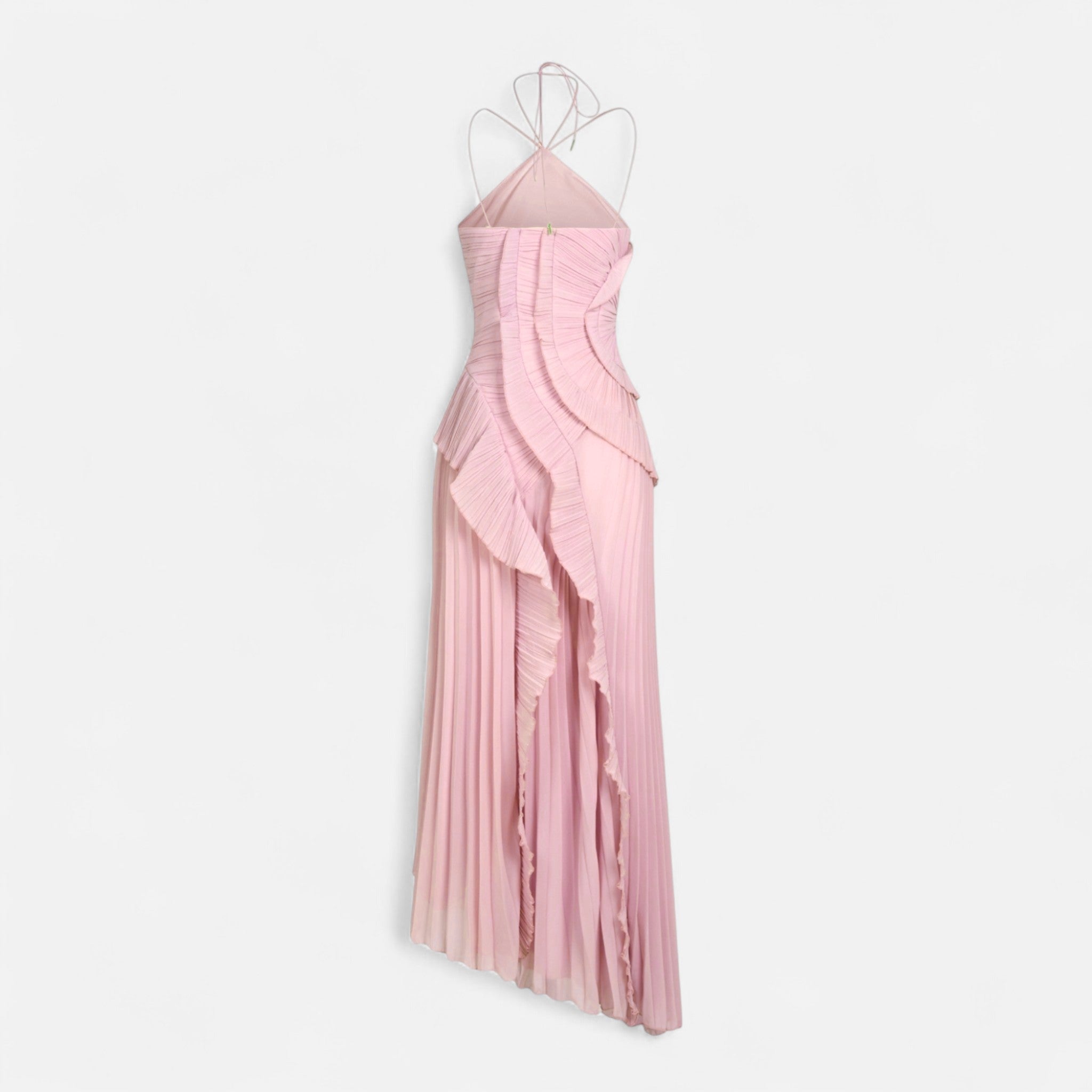 Fiventa | Women’s Ruffled Chiffon Gown with Halter Neck