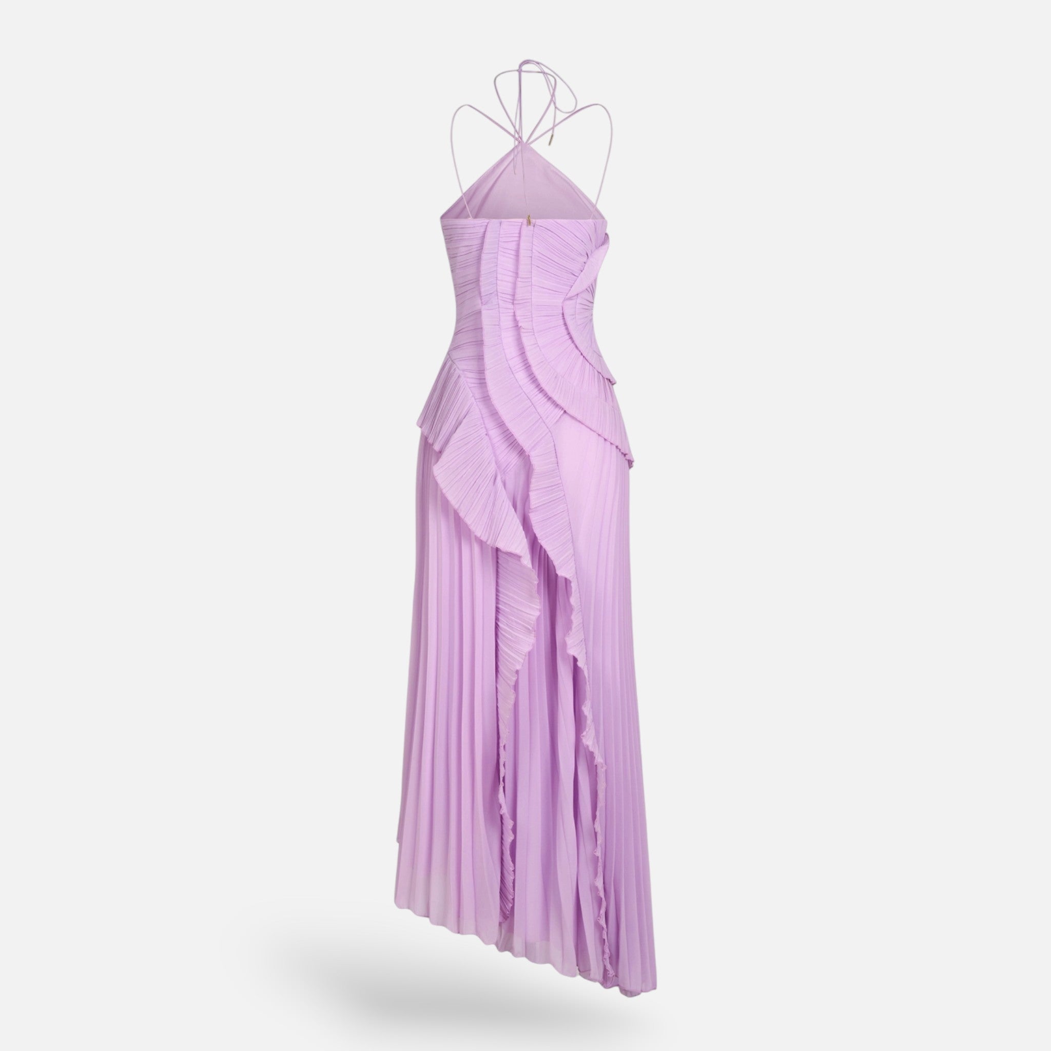 Fiventa | Women’s Ruffled Chiffon Gown with Halter Neck