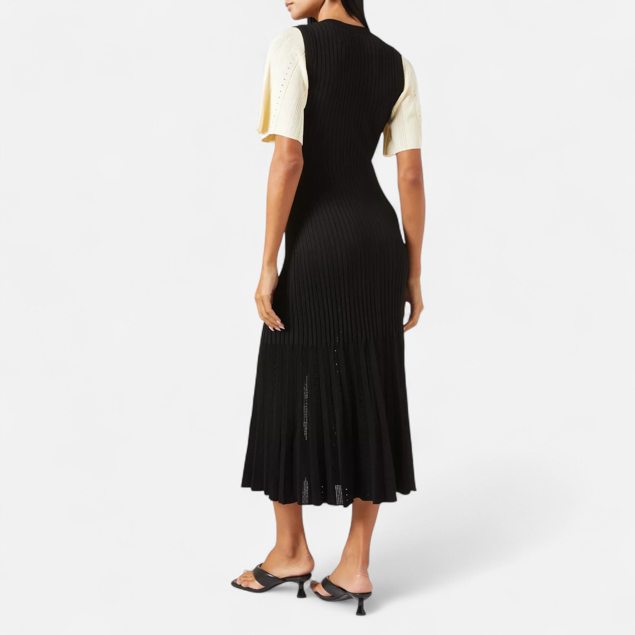 Fiventa | Women’s Elegant Patchwork Knit Dress in Riviera Length