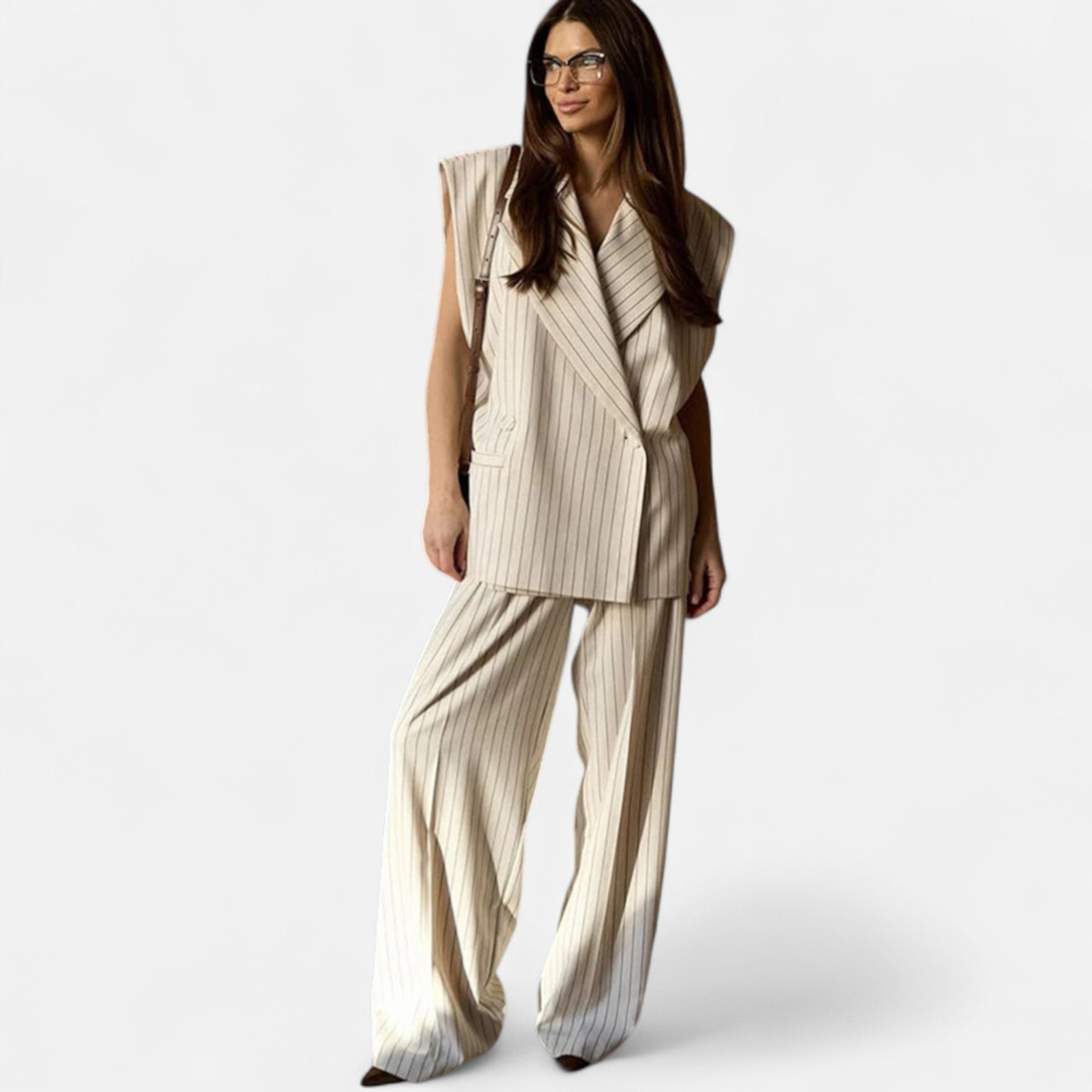 Fiventa | Women’s Striped Sleeveless Pantsuit Set for Summer