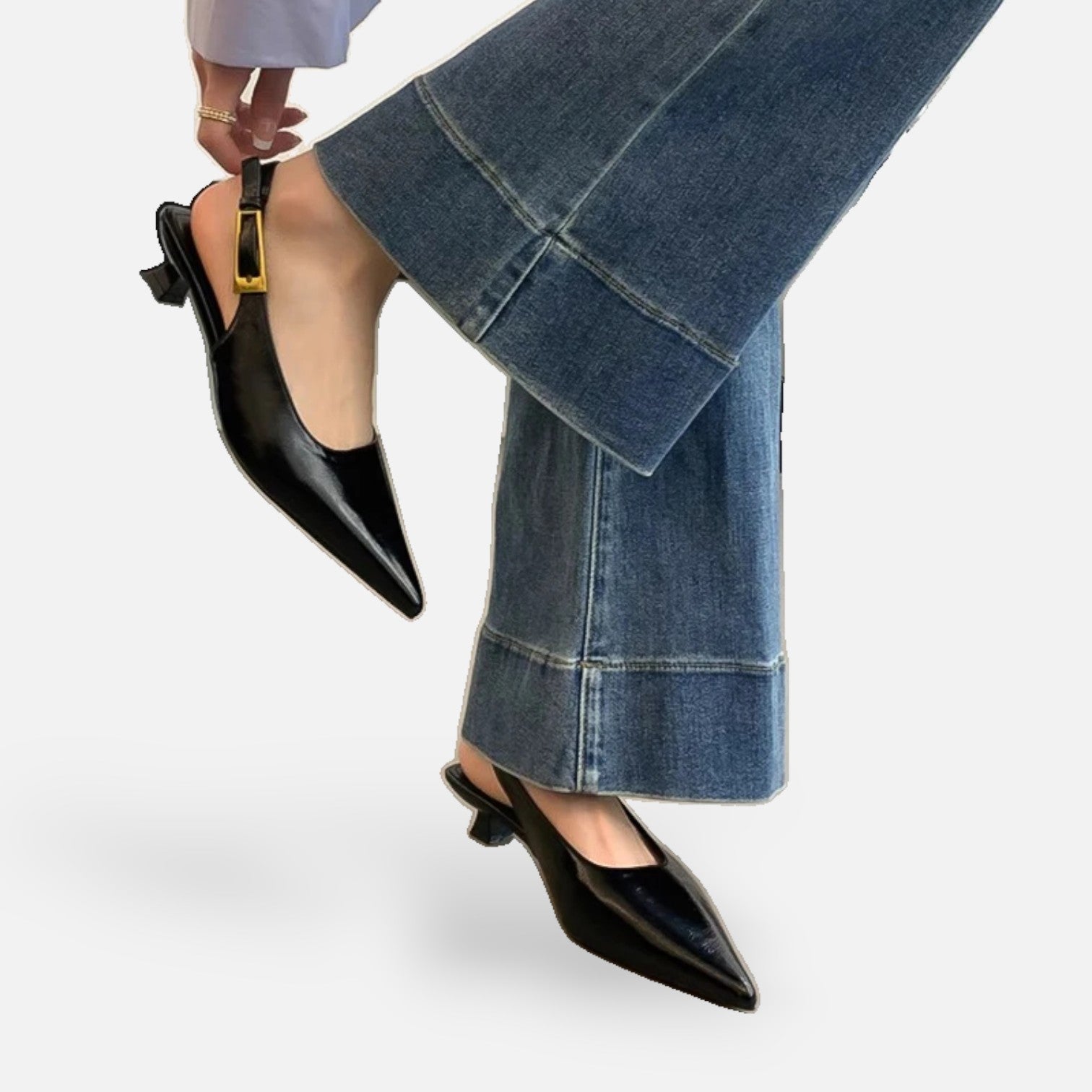 Fiventa | Women’s Low-Heel Slingback Sandals in Classic Form