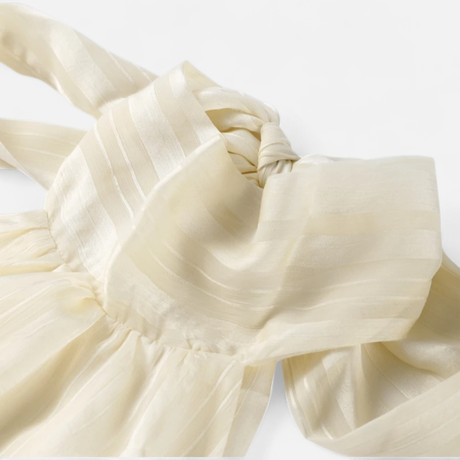 Fiventa | Women’s Backless Halter Mini Dress in Satin Drape