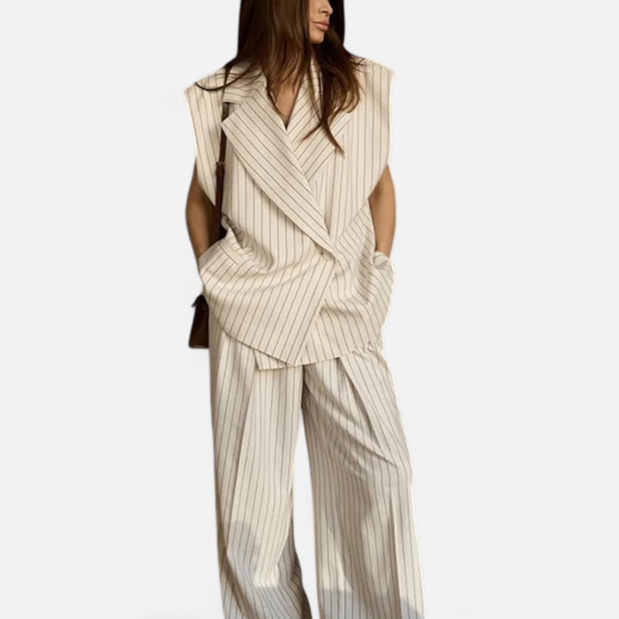 Fiventa | Women’s Striped Sleeveless Pantsuit Set for Summer