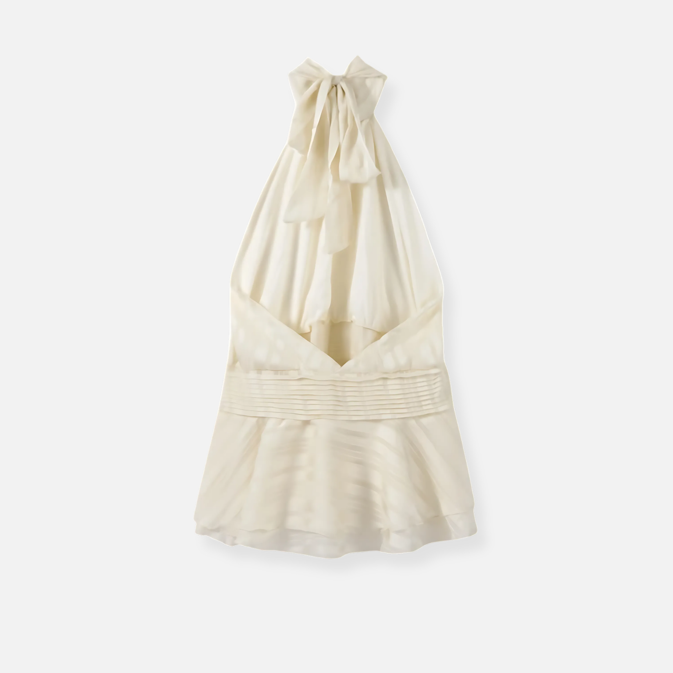 Fiventa | Women’s Backless Halter Mini Dress in Satin Drape