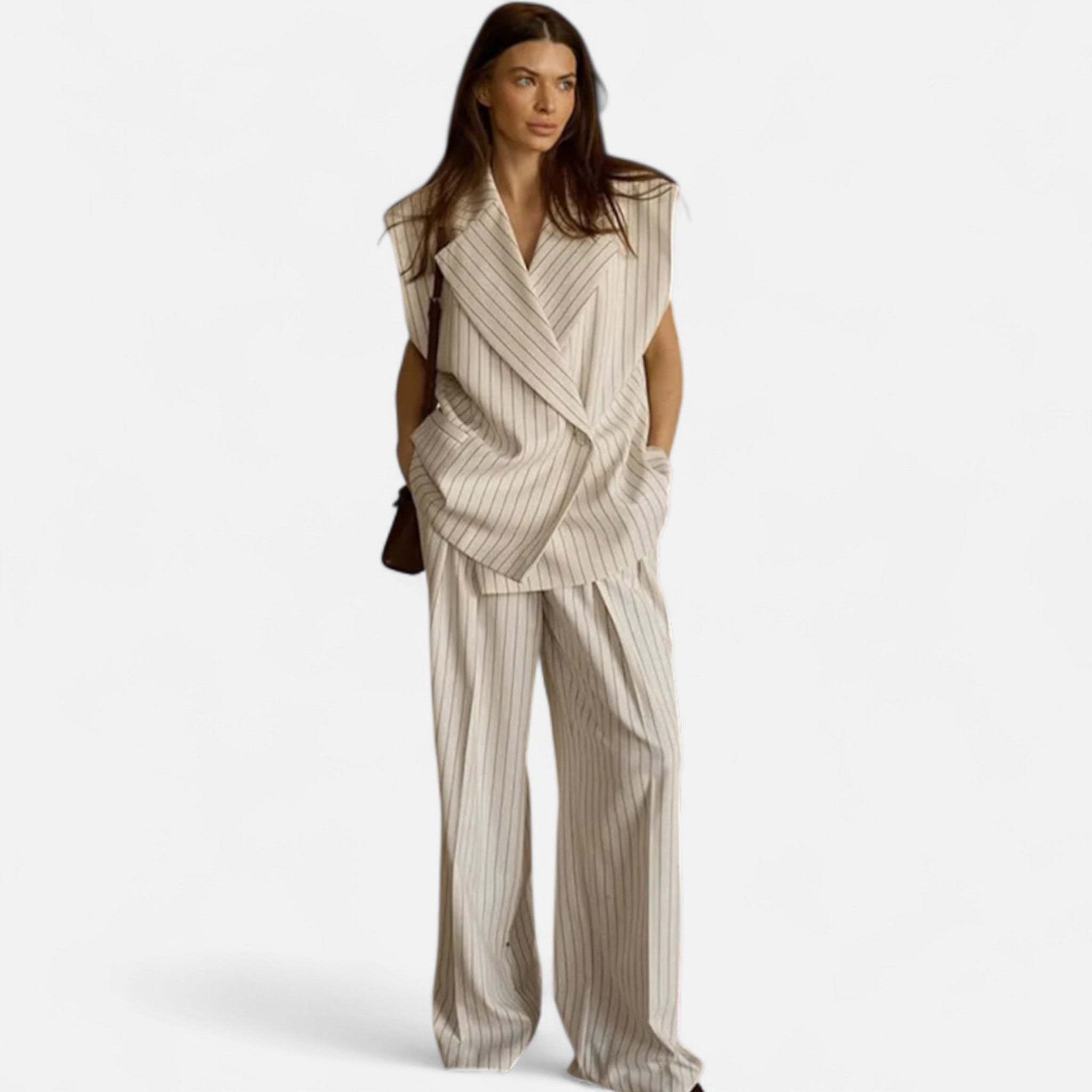 Fiventa | Women’s Striped Sleeveless Pantsuit Set for Summer