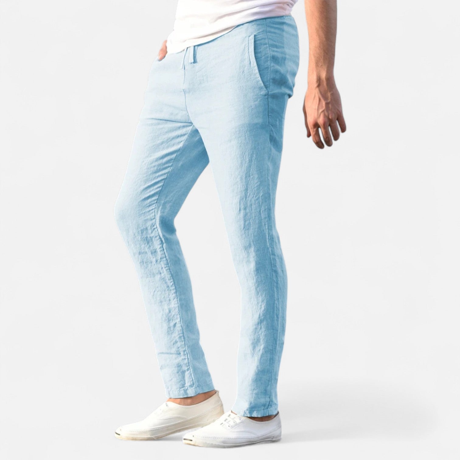 Fiventa | Men’s Breathable Solid Linen Pants for Everyday Ease