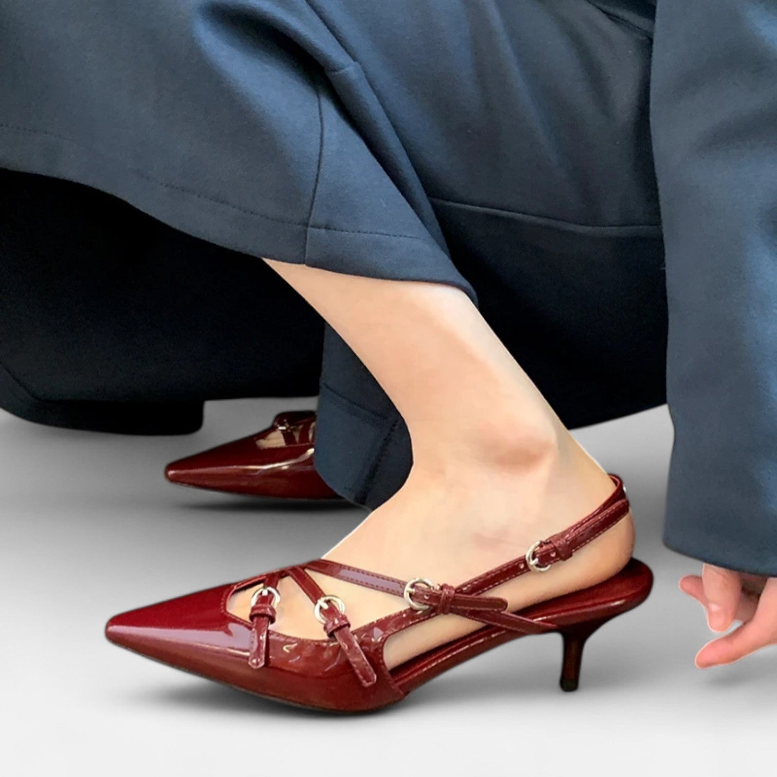 Fiventa | Women’s Narrow Band Heels in Porcelain Satin