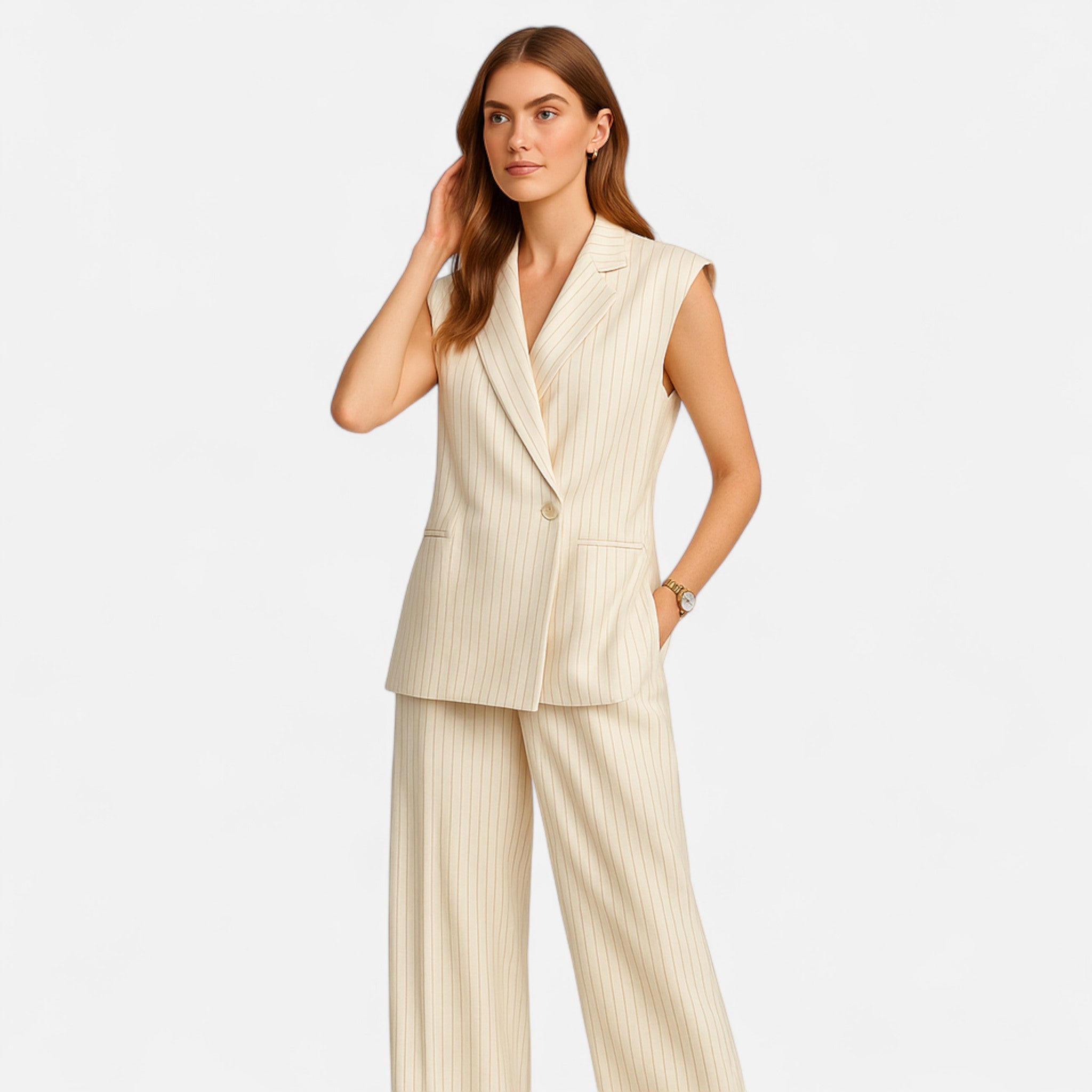 Fiventa | Women’s Striped Sleeveless Pantsuit Set for Summer