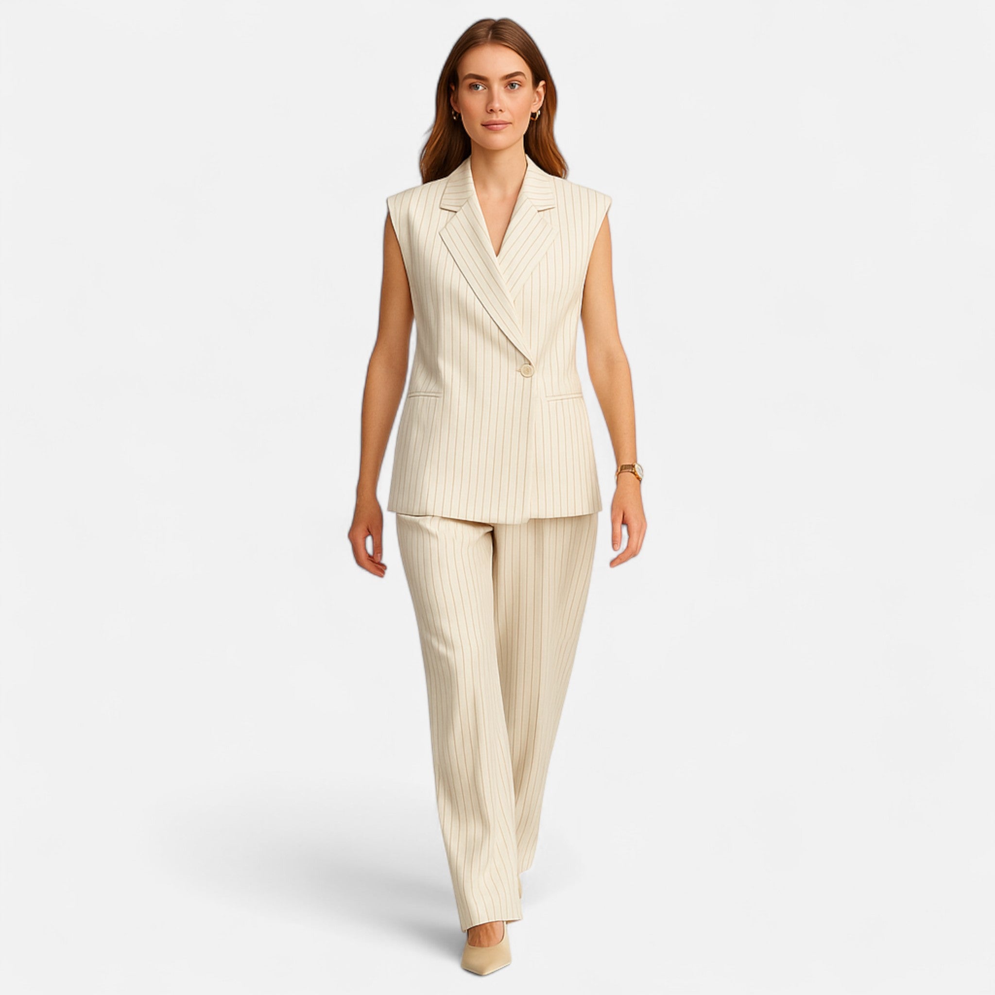 Fiventa | Women’s Striped Sleeveless Pantsuit Set for Summer
