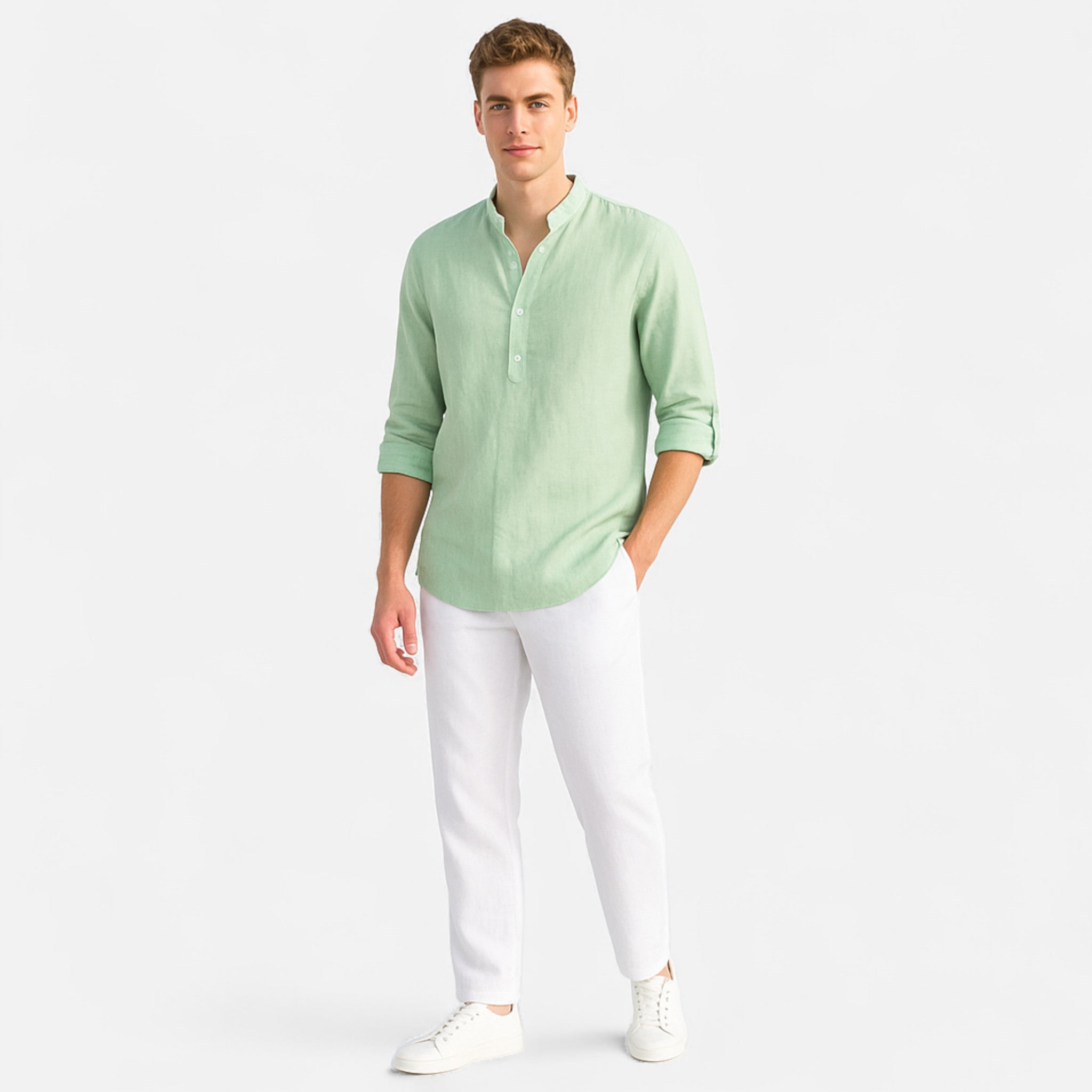 Fiventa | Men’s Cotton-Linen Shirt in Relaxed Heritage Fit