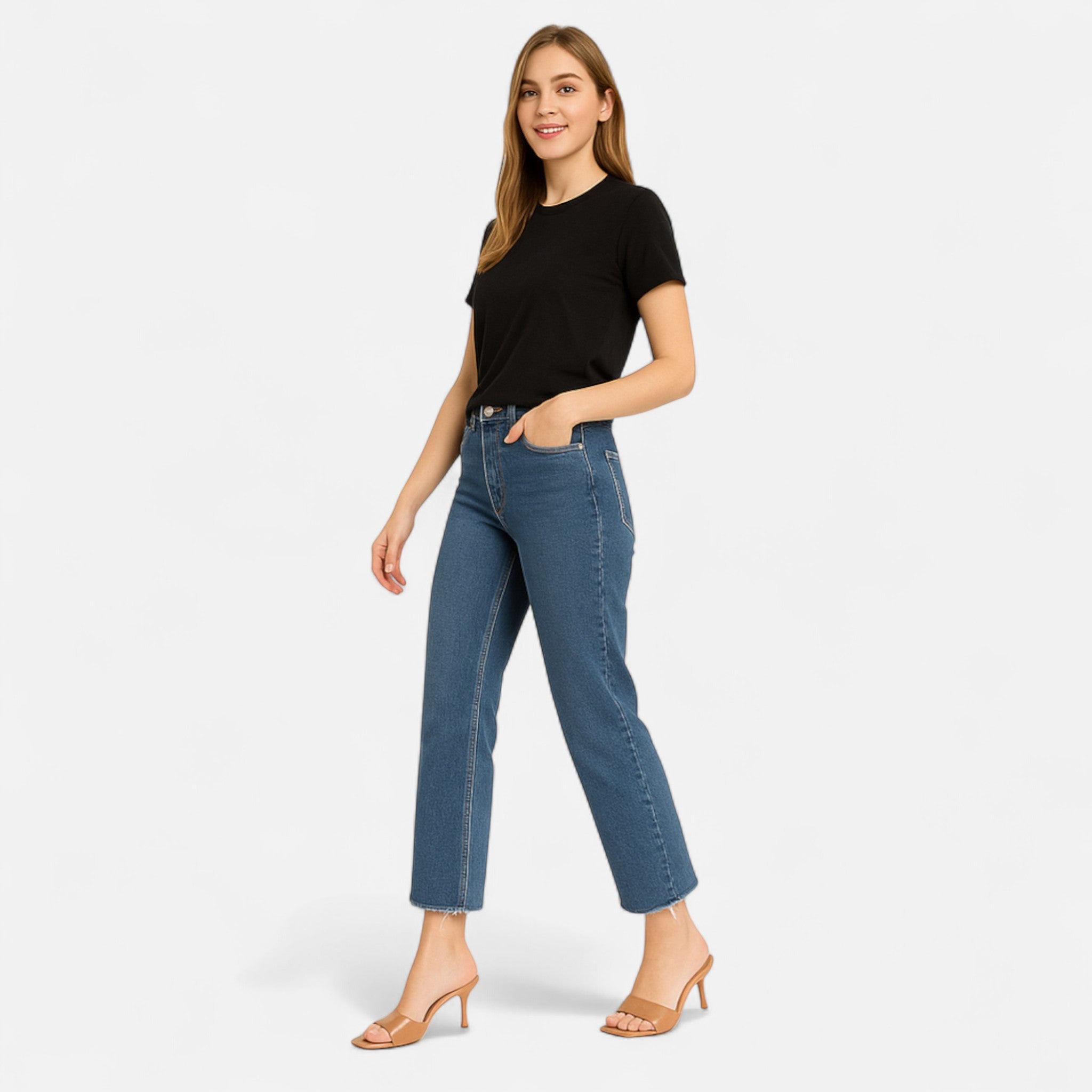 Fiventa | Women’s Square-Toe Heeled Summer Slippers