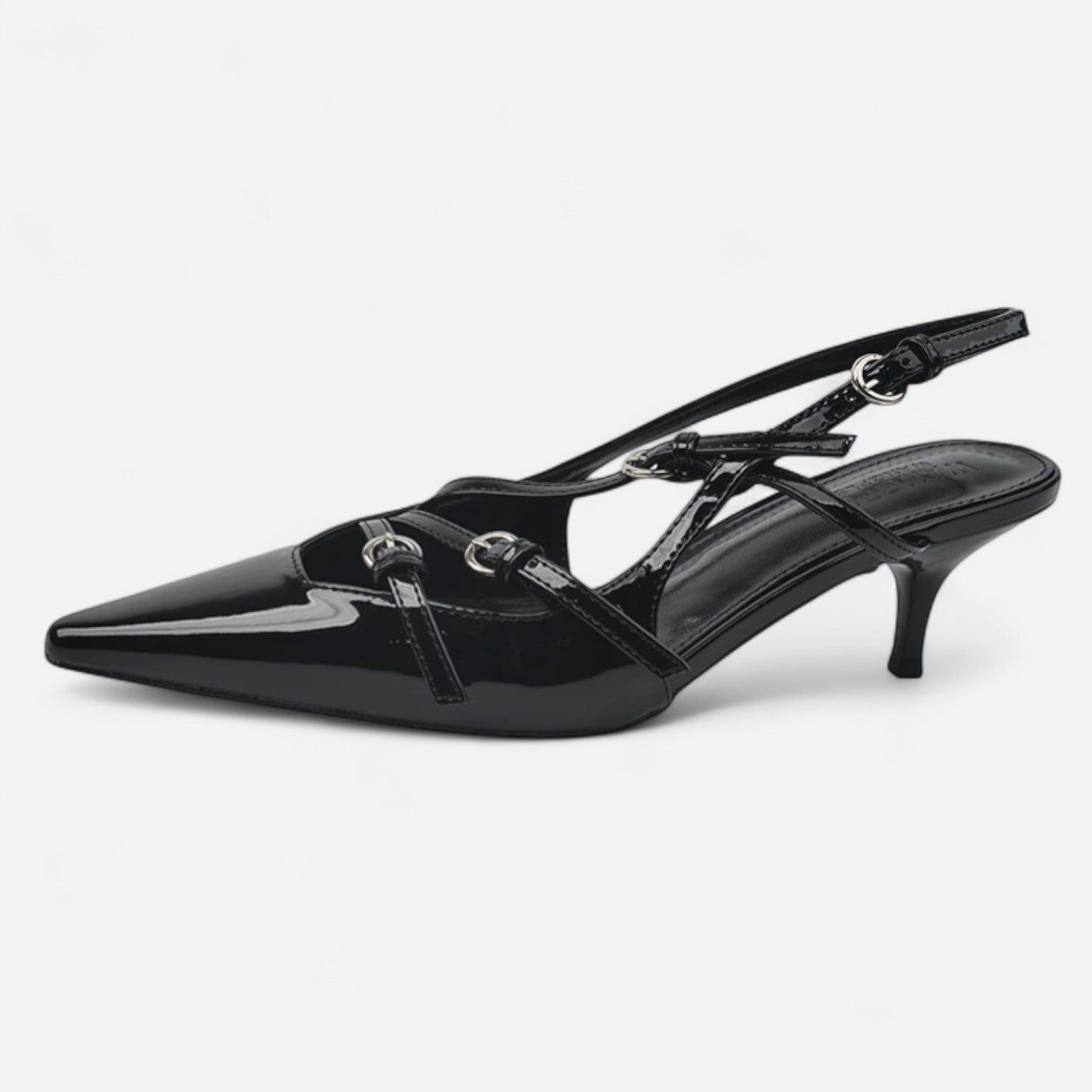 Fiventa | Women’s Narrow Band Heels in Porcelain Satin