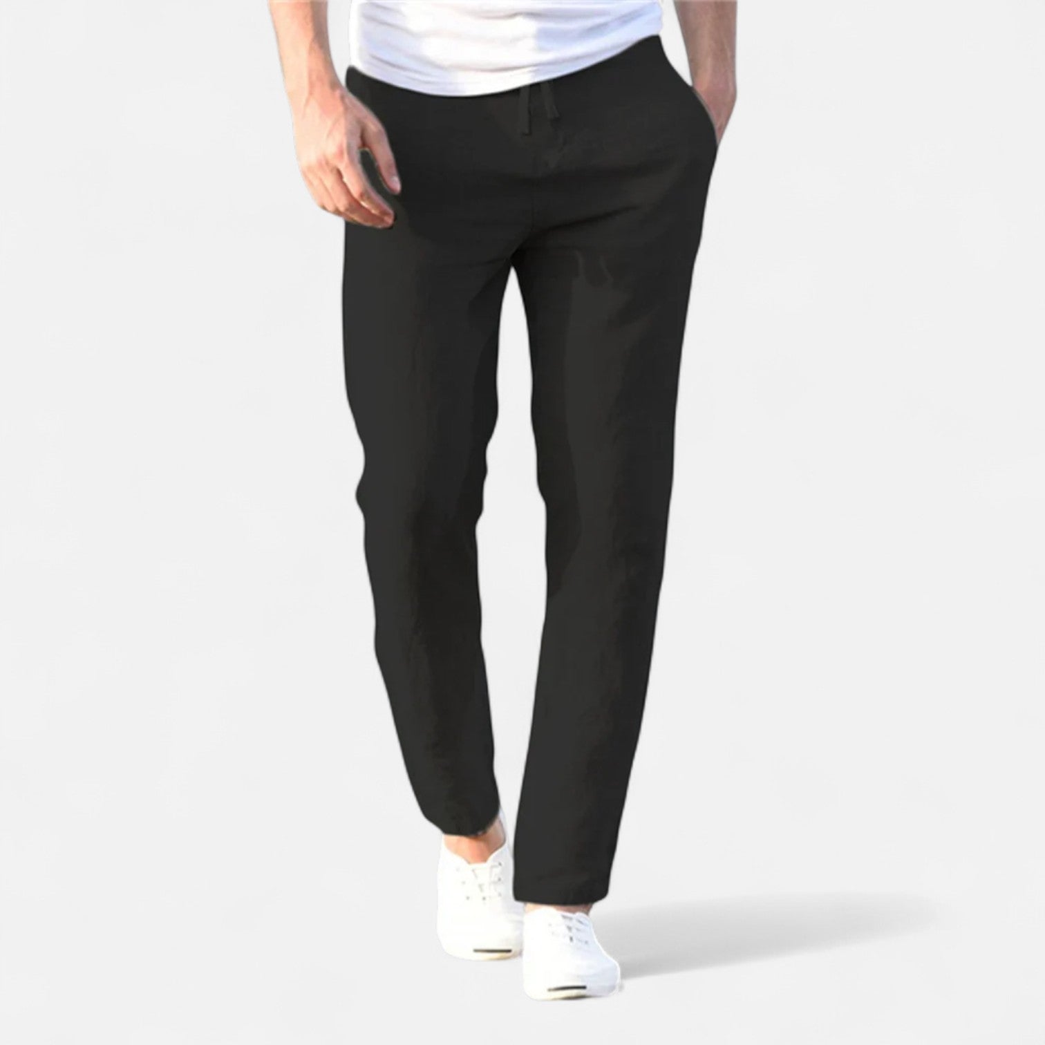 Fiventa | Men’s Breathable Solid Linen Pants for Everyday Ease