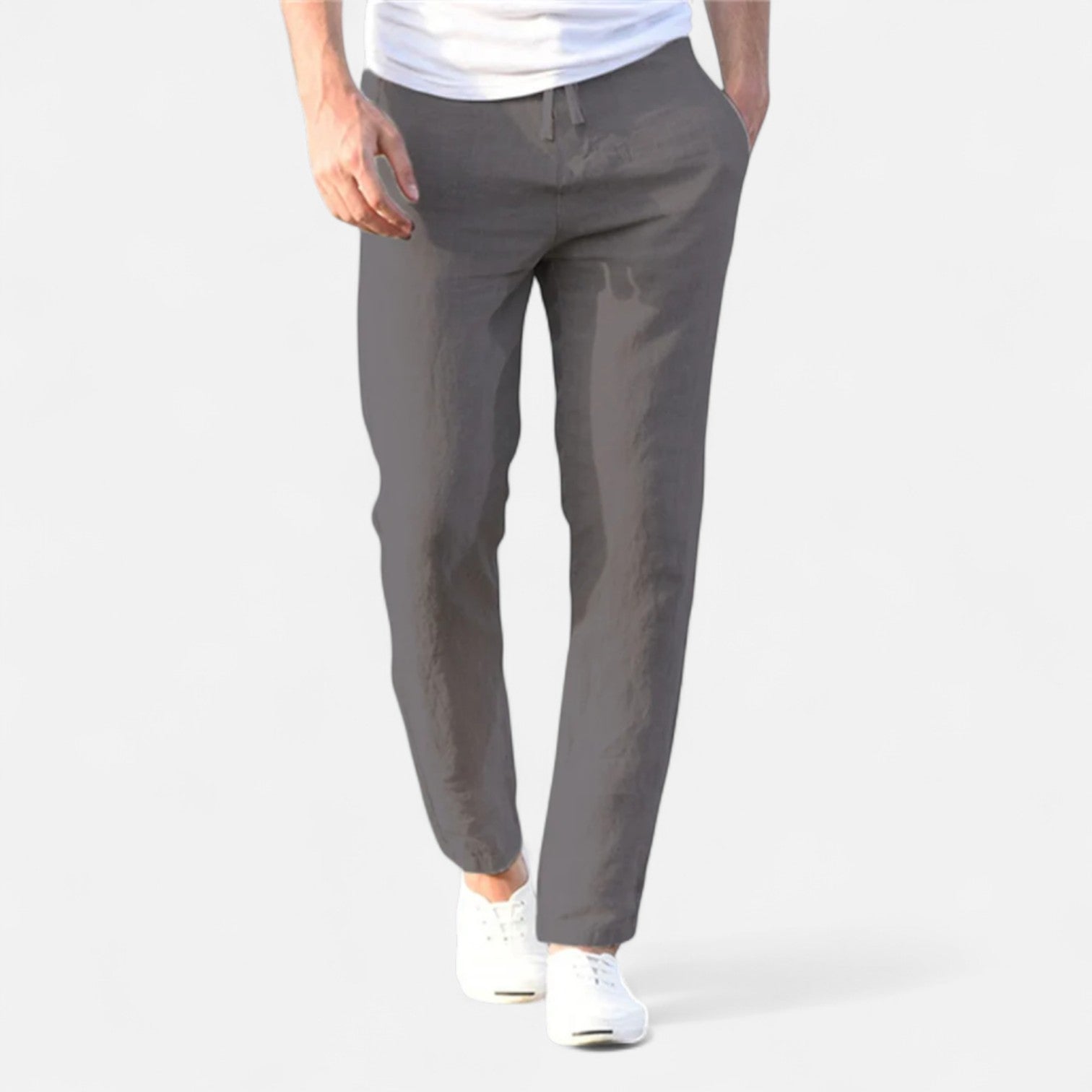 Fiventa | Men’s Breathable Solid Linen Pants for Everyday Ease