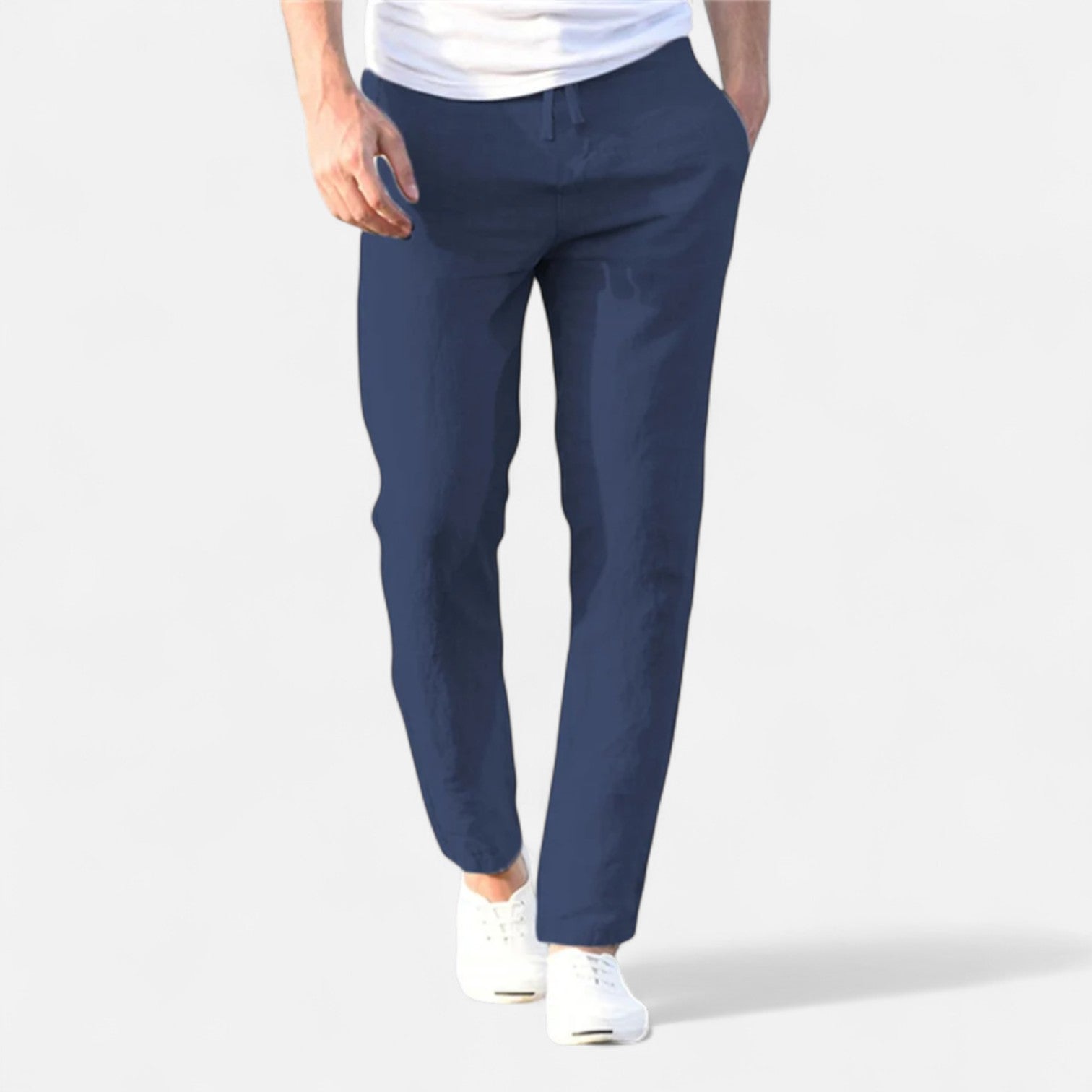 Fiventa | Men’s Breathable Solid Linen Pants for Everyday Ease