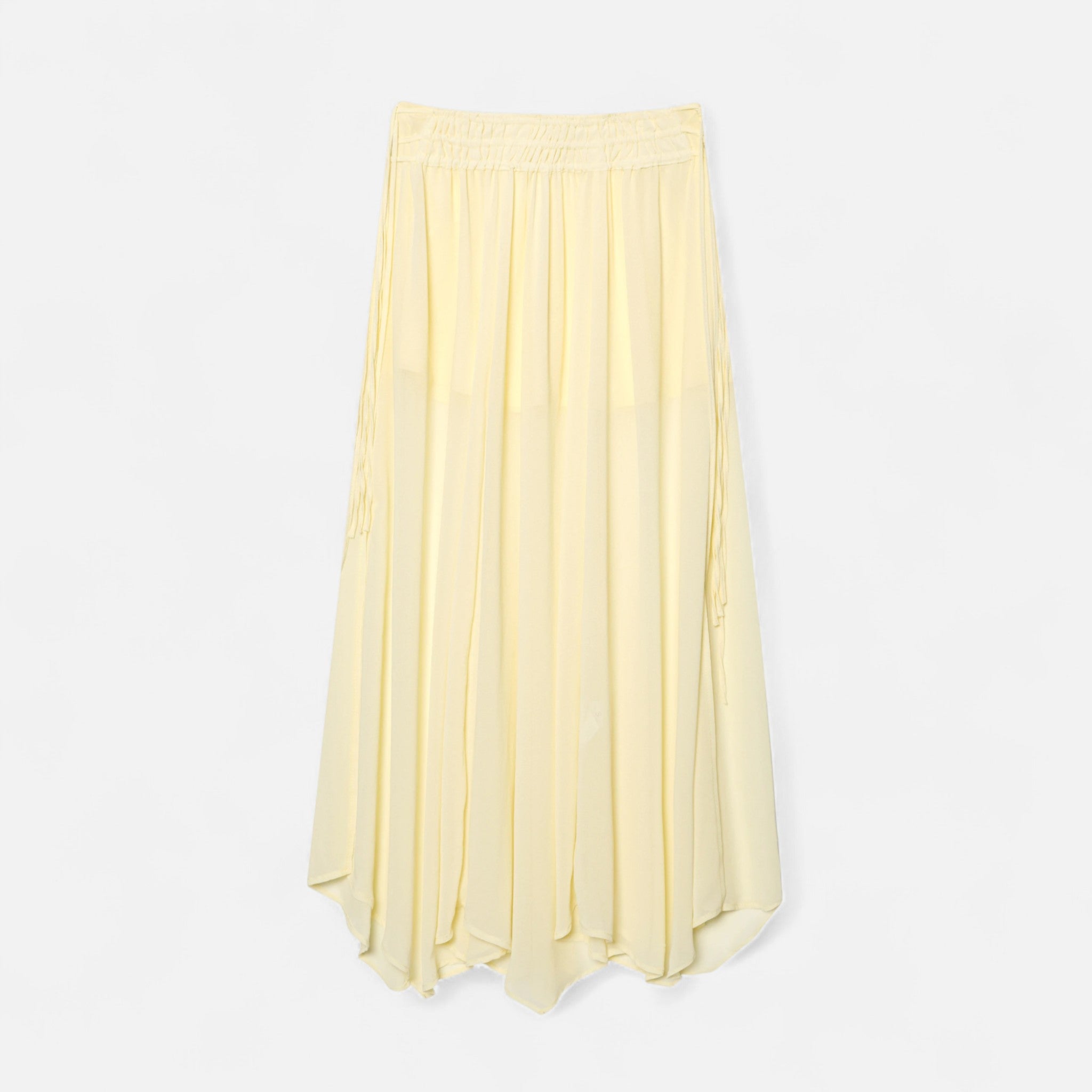 Fiventa | Women’s Ruffled Tie-Front Blouse in Marigold Yellow