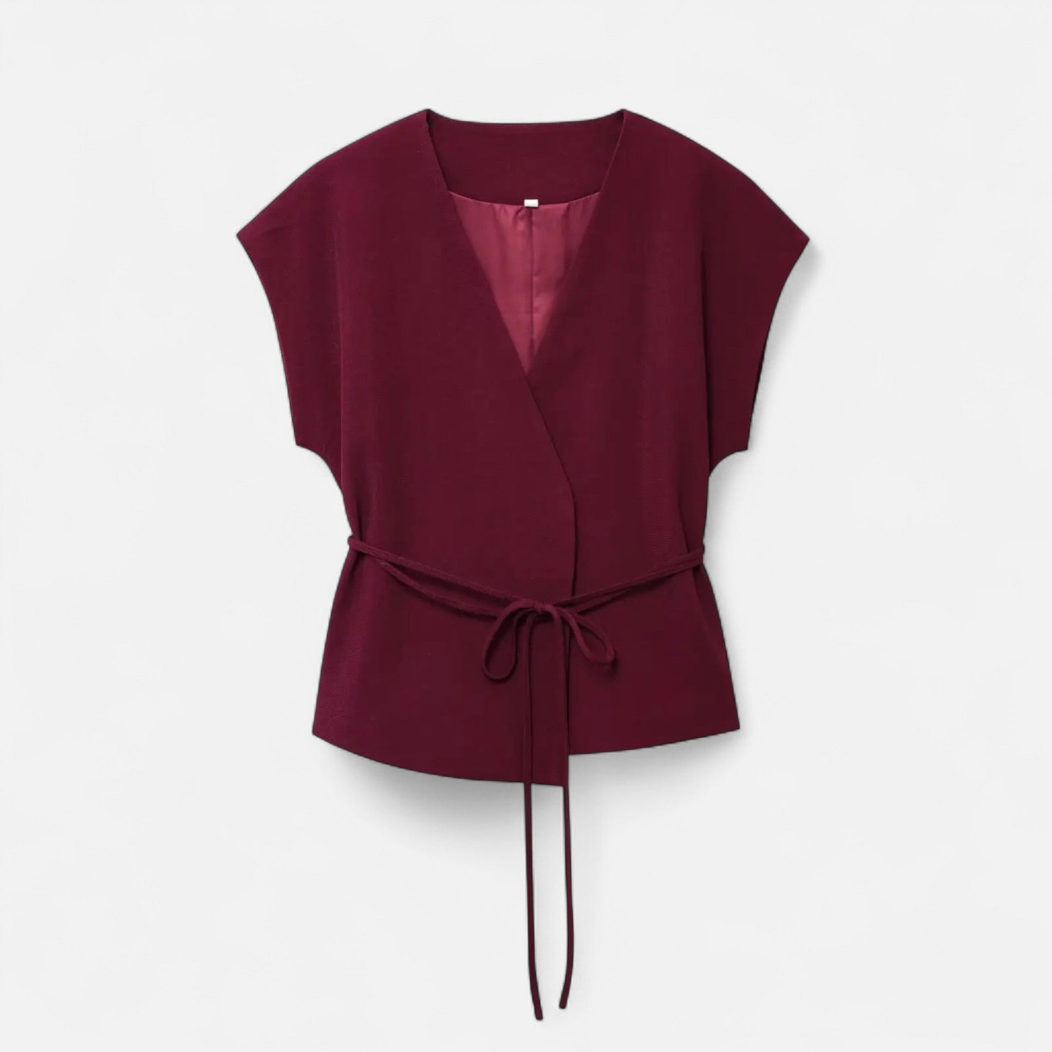 Fiventa | Women’s V-Neck Suit Set with Straight-Leg Trousers
