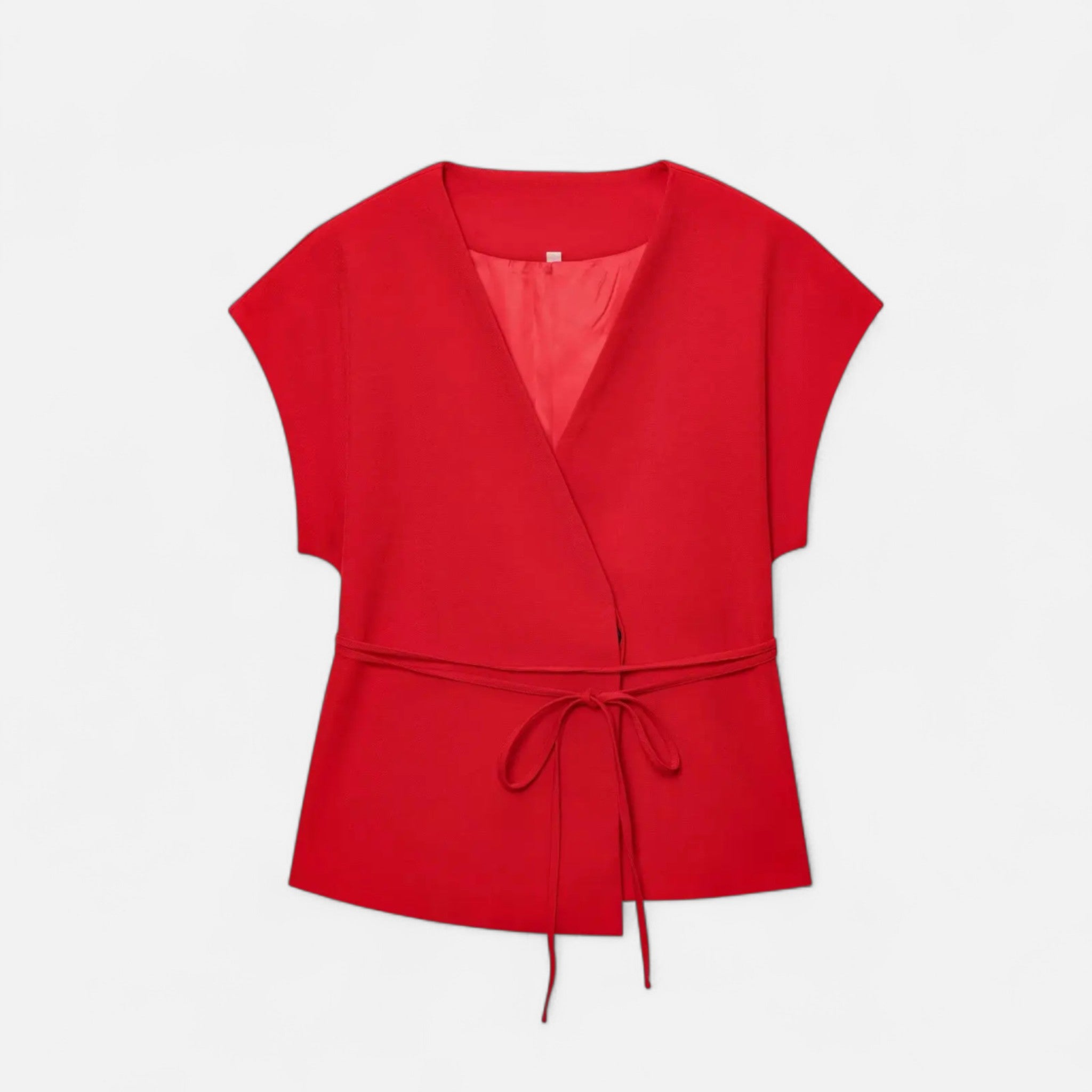 Fiventa | Women’s V-Neck Suit Set with Straight-Leg Trousers